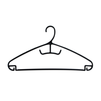 Mainetti Black Plastic PT8 Hangers - Box Of 250